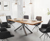 Dining Table Olympus Live Edge Acacia Wood Natural Cross Frame Steel 200-300cm