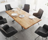 Dining Table Olympus Live Edge 200cm Acacia Wood Natural Cross Frame Steel 35mm Top