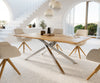 Dining Table Olympus Live Edge Oak Wood Natural Cross Frame Steel 200-300cm