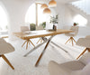 Dining Table Olympus Live Edge Oak Wood Natural Cross Frame Steel 200-300cm