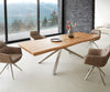 Dining Table Olympus Live Edge Acacia Wood Natural Cross Frame Steel 200-300cm