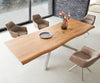 Dining Table Olympus Live Edge Acacia Wood Natural Cross Frame Steel 200-300cm