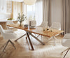 Dining Table Olympus Live Edge Acacia Wood Natural Cross Frame Steel 200-300cm