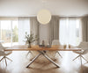 Dining Table Olympus Live Edge 300cm Acacia Wood Natural Cross Frame Steel 35mm Top
