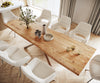 Dining Table Olympus Live Edge 300cm Acacia Wood Natural Cross Frame Steel 35mm Top