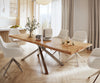 Dining Table Olympus Live Edge Acacia Wood Natural Cross Frame Steel 200-300cm