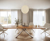 Dining Table Olympus Live Edge 280cm Acacia Wood Natural Cross Frame Steel 55mm Top