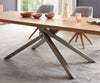Dining Table Olympus 300x100cm Oak Wood Natural Cross Frame Steel