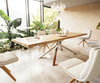 Dining Table Olympus Live Edge Oak Wood Natural Cross Frame Steel 200-300cm