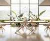 Dining Table Olympus Live Edge 300cm Oak Wood Natural Cross Frame Steel 50mm Top