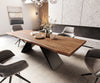 Dining Table Olympus Live Edge Acacia Wood Brown V-Frame Black 260-300cm