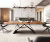 Dining Table Olympus Live Edge Acacia Wood Brown V-Frame Black 260-300cm