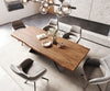 Dining Table Olympus Live Edge Acacia Wood Brown V-Frame Black 260-300cm