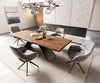 Dining Table Olympus Live Edge Acacia Wood Brown V-Frame Black 260-300cm