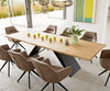 Dining Table Olympus Live Edge 260cm Oak Wood Natural V Frame Black 32mm Top