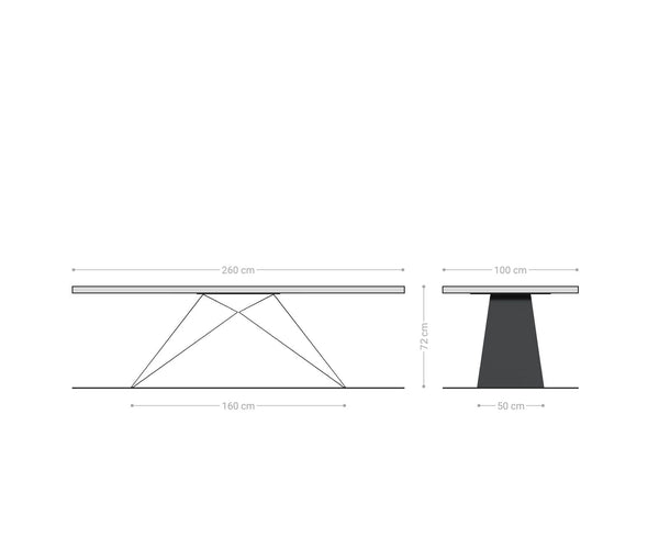 Dining Table Olympus Live Edge 260cm Oak Wood Natural V Frame Black 32mm Top