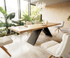 Dining Table Olympus Live Edge 300cm Oak Wood Natural V Frame Black 50mm Top