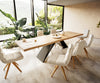 Dining Table Olympus Live Edge 300cm Oak Wood Natural V Frame Black 50mm Top