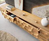 TV Stand Solu 220cm Oak Wood Natural 2 Doors 4 Drawers 3D Front