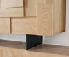 Sideboard Puzzle 175cm Oak Wood Natural 3 Doors Narrow Feet Black
