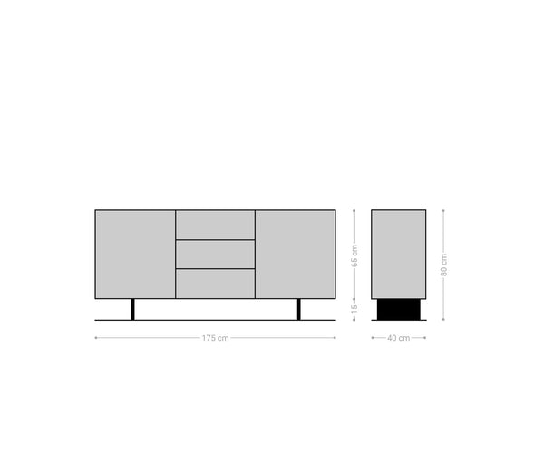 Sideboard Solu 145cm Oak Wood Natural