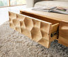 Coffee Table Solu 120x70cm Oak Wood Natural 4 Drawers 3D Front