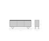 Sideboard Stonegrace 175cm Acacia Wood Natural 3 Doors Stone Veneer V-Foot Metal Silver