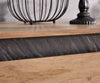 Sideboard Stonegrace 175cm Acacia Wood Natural 3 Doors Stone Veneer V-Foot Metal Silver
