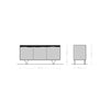 Sideboard Stonegrace 147x45cm Acacia Wood Natural 3 Doors Stone Veneer V-Foot Metal Silver