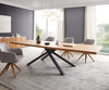 Dining Table Olympus 300x100cm Oak Wood Natural Cross Frame Black