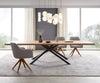 Dining Table Olympus 300x100cm Oak Wood Natural Cross Frame Black
