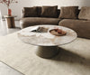 Round Coffee Table Aurora Ceramic 100cm White Beige