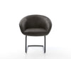 Dining Chair Vinka Microfiber Anthracite Vintage Cantilever Round Base Black Pocket Springs