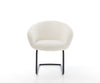Dining Chair Vinka Bouclé White Cantilever Round Base Black Pocket Springs