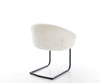 Dining Chair Vinka Bouclé White Cantilever Round Base Black Pocket Springs
