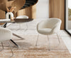 Dining Chair Vinka Bouclé White Sled Base Silver Pocket Springs