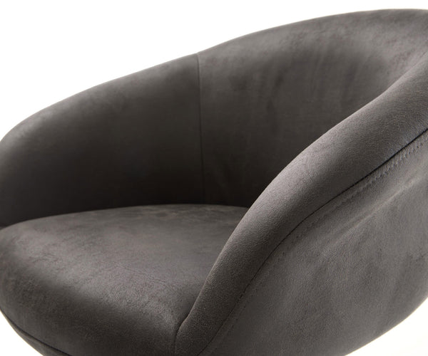 Dining Chair Vinka Microfiber Anthracite Vintage 4 Legs Base Silver Pocket Springs