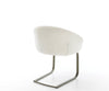 Dining Chair Vinka Bouclé White Cantilever Flat Base Titanium Pocket Springs