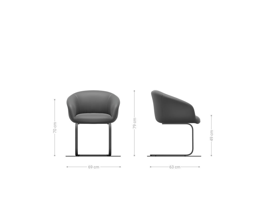 Dining Chair Vinka Bouclé White Cantilever Flat Base Titanium Pocket Springs