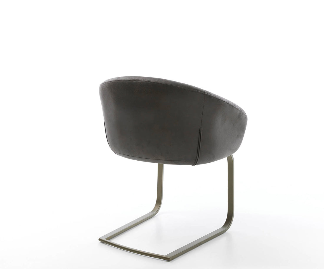 Dining Chair Vinka Microfiber Anthracite Vintage Cantilever Flat Base Titanium Pocket Springs