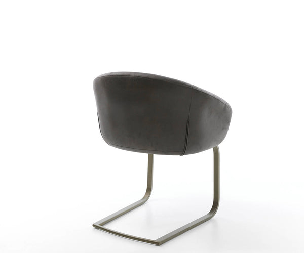 Dining Chair Vinka Microfiber Anthracite Vintage Cantilever Flat Base Titanium Pocket Springs