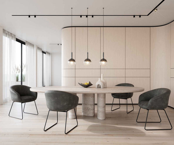 Dining Chair Vinka Microfiber Anthracite Vintage Sled Base Black Pocket Springs