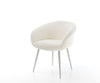 Dining Chair Vinka Bouclé White 4 Legs Base Silver Pocket Springs