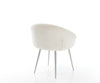 Dining Chair Vinka Bouclé White 4 Legs Base Silver Pocket Springs