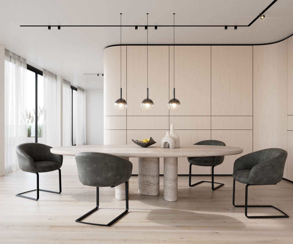 Dining Chair Vinka Microfiber Anthracite Vintage Cantilever Flat Base Black Pocket Springs