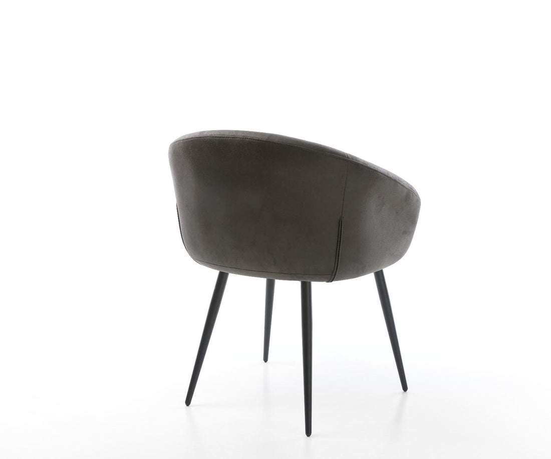 Dining Chair Vinka Microfiber Anthracite Vintage 4 Legs Base Black Pocket Springs