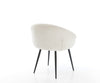 Dining Chair Vinka Bouclé White 4 Legs Base Black Pocket Springs