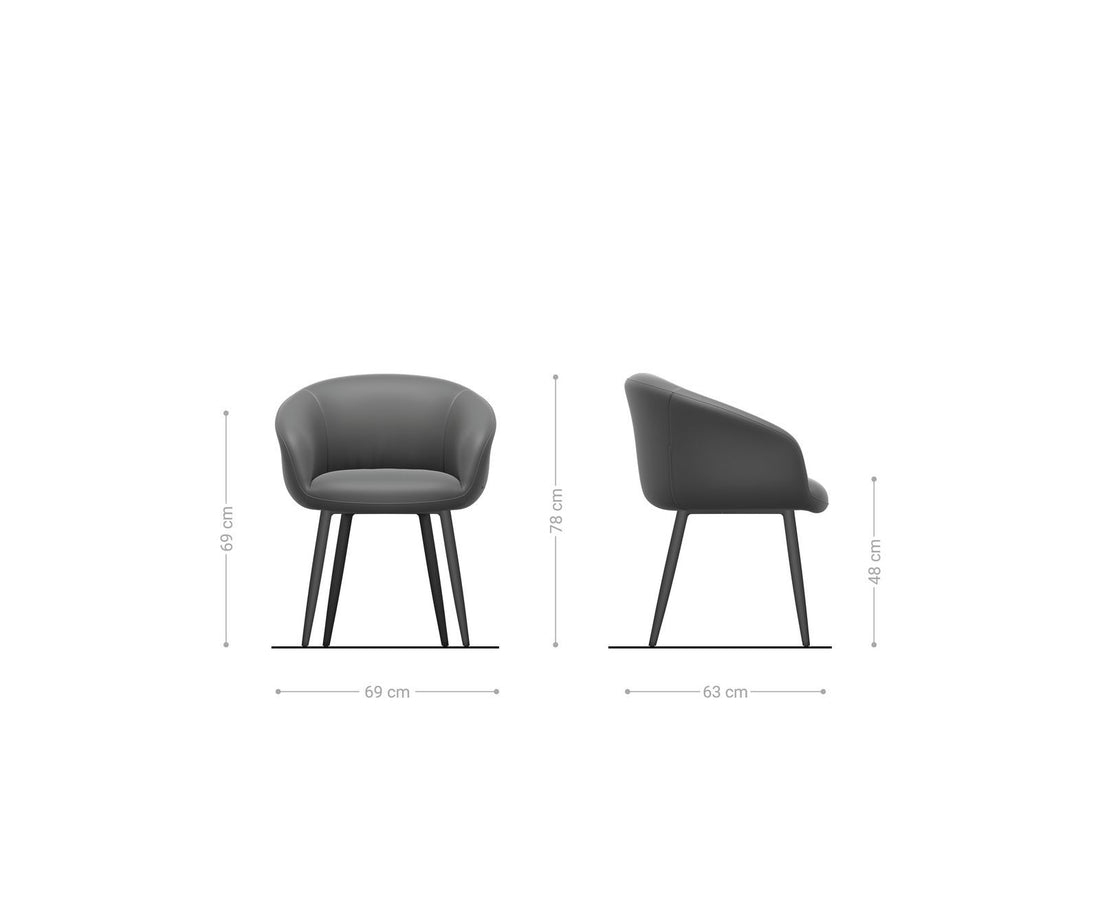 Dining Chair Vinka Bouclé White 4 Legs Base Black Pocket Springs