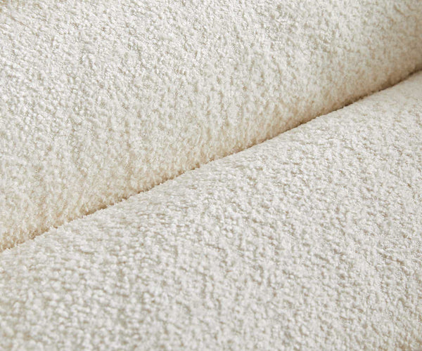 Dining Chair Nube Bouclé White Cantilever Flat Base Titanium Pocket Springs