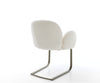 Dining Chair Nube Bouclé White Cantilever Flat Base Titanium Pocket Springs